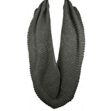 Wrapables Solid Color Warm Winter Knit Infinity Scarf, Dark Gray