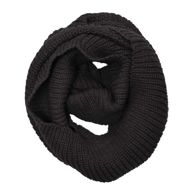 Wrapables Solid Color Warm Winter Knit Infinity Scarf, Black