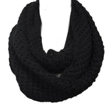 Wrapables Solid Color Warm Winter Knit Infinity Scarf, Black_A