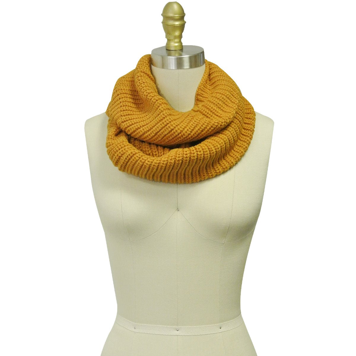 Wrapables Solid Color Warm Winter Knit Infinity Scarf, Saffron