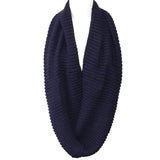 Wrapables Solid Color Warm Winter Knit Infinity Scarf, Midnight Blue