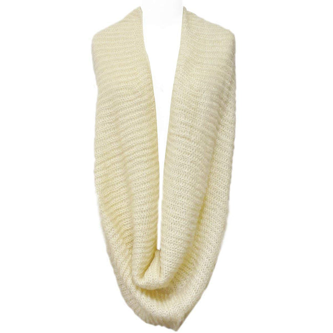 Wrapables Solid Color Warm Winter Knit Infinity Scarf, Cream