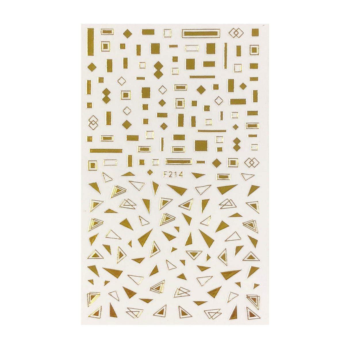 Wrapables 3 Sheets Gold Shapes & Gold Diamonds Nail Art Gold Shapes & Gold Diamonds Nail Stickers