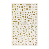 Wrapables 3 Sheets Gold Shapes & Gold Diamonds Nail Art Gold Shapes & Gold Diamonds Nail Stickers