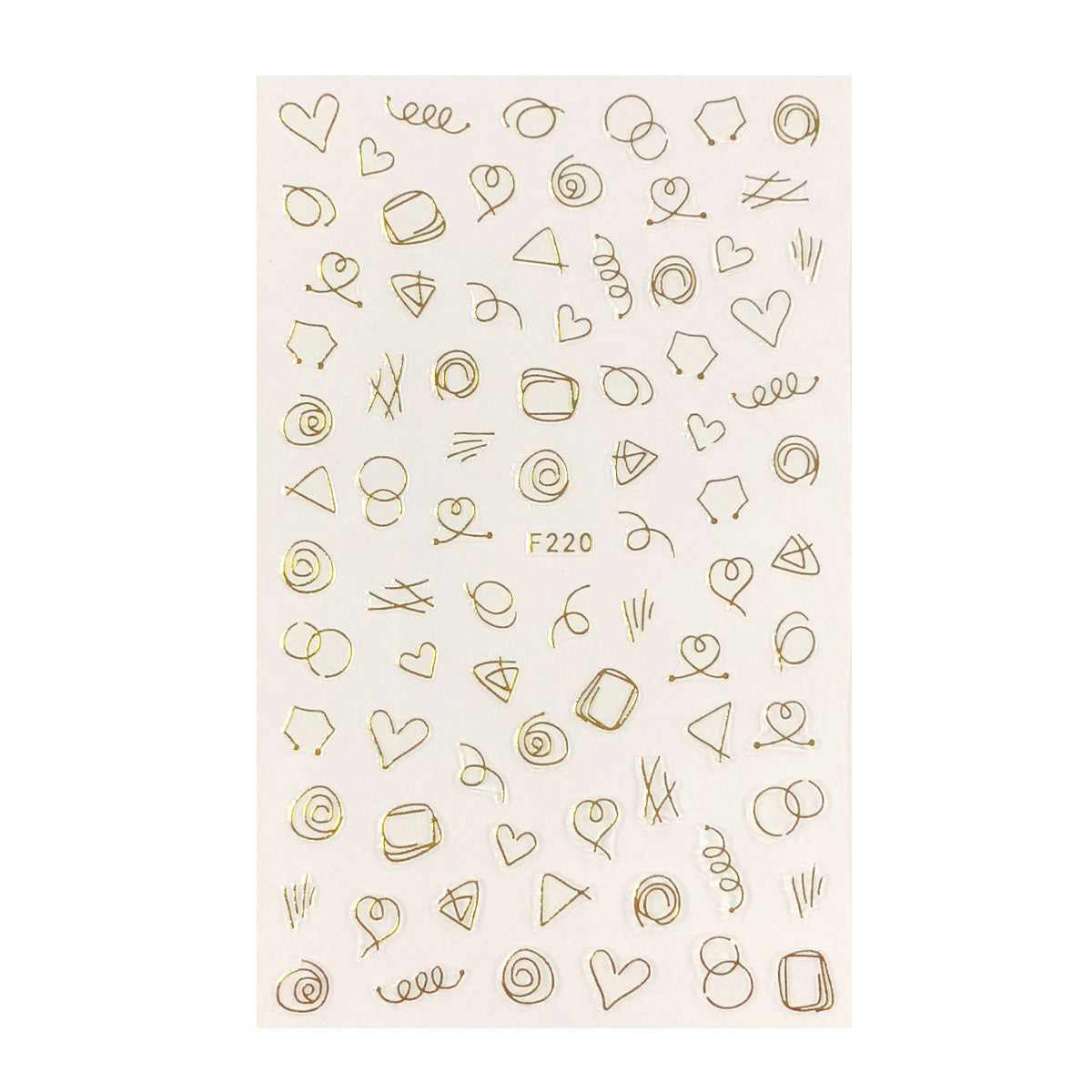 Wrapables 3 Sheets Gold Shapes & Gold Diamonds Nail Art Gold Shapes & Gold Diamonds Nail Stickers