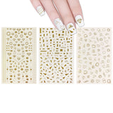 Wrapables 3 Sheets Gold Shapes & Gold Diamonds Nail Art Gold Shapes & Gold Diamonds Nail Stickers