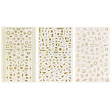 Wrapables 3 Sheets Gold Shapes & Gold Diamonds Nail Art Gold Shapes & Gold Diamonds Nail Stickers