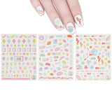 Wrapables 3 Sheets Burst of Neon Nail Art Neon Letters & Neon Shapes Nail Stickers