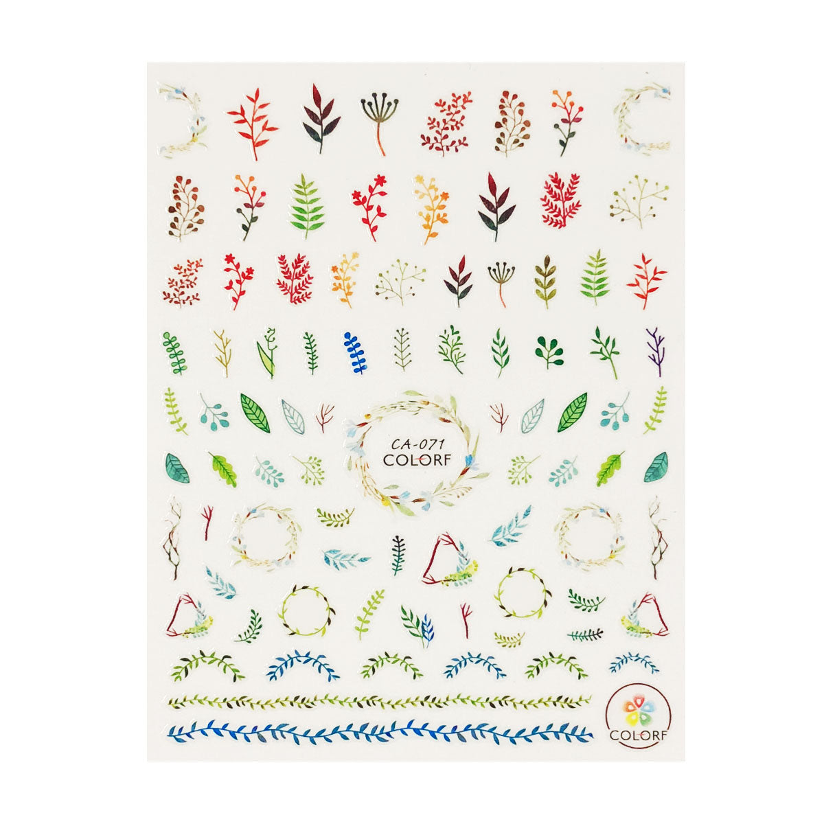 Wrapables 3 Sheets Succulent Plants & Wreaths Nail Art Succulent Plants & Wreaths Nail Stickers