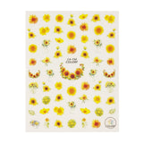 Wrapables 3 Sheets Buzzing Nature Nail Art Bees & Sunflowers Nail Stickers