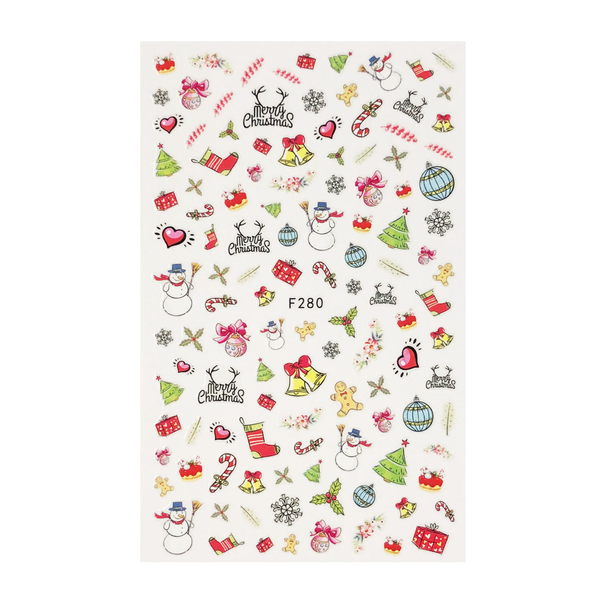 Wrapables 3 Sheets Merry Christmas Nail Art Christmas Nail Stickers