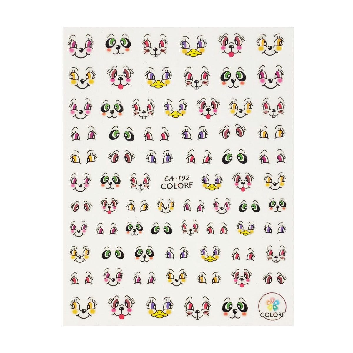 Wrapables 3 Sheets Facial Expressions Nail Art Emotion Nail Stickers