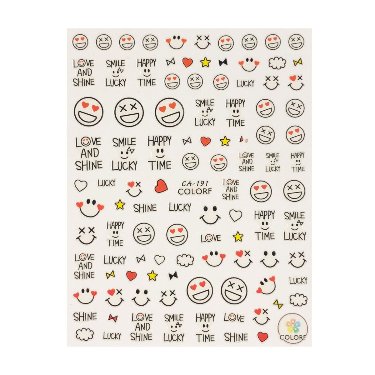 Wrapables 3 Sheets Facial Expressions Nail Art Emotion Nail Stickers