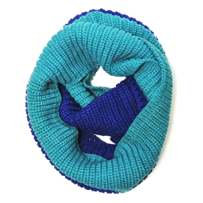 Wrapables Solid Color Warm Winter Knit Infinity Scarf, Teal/Blue