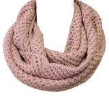 Wrapables Solid Color Warm Winter Knit Infinity Scarf, Pink_A