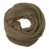 Wrapables Solid Color Warm Winter Knit Infinity Scarf, Brown