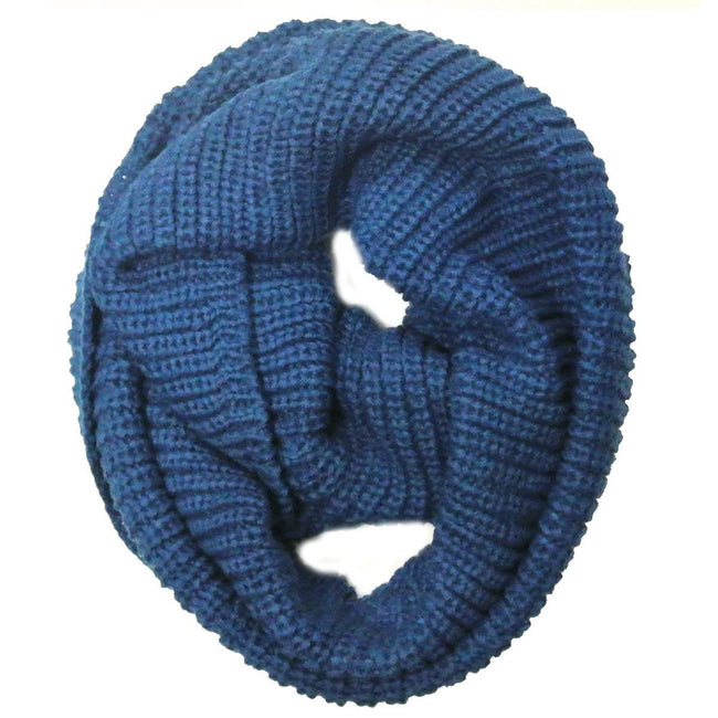 Wrapables Solid Color Warm Winter Knit Infinity Scarf, True Blue