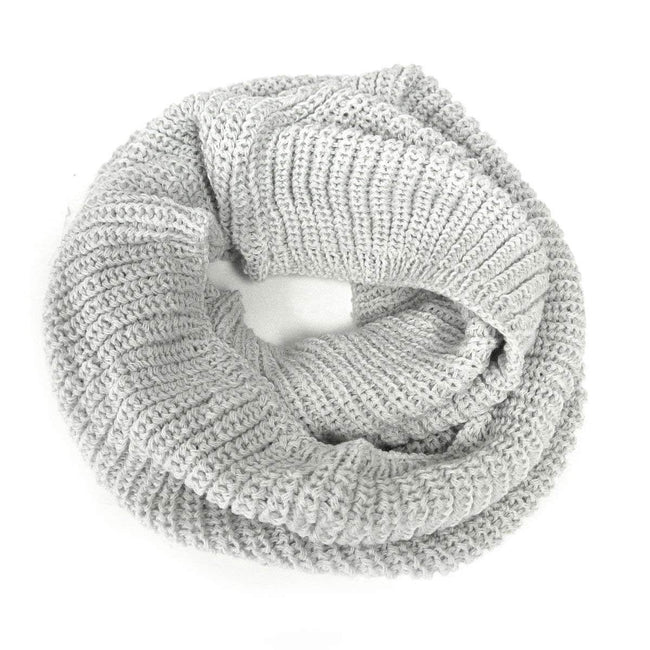 Wrapables Solid Color Warm Winter Knit Infinity Scarf, Platinum