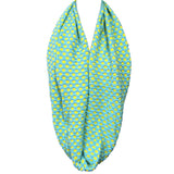 Wrapables Two Tone Warm Winter Knit Infinity Scarf, Aqua & Lime Green