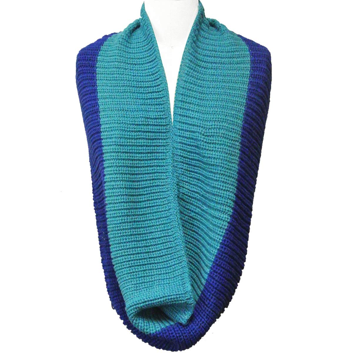 Wrapables Solid Color Warm Winter Knit Infinity Scarf, Teal/Blue