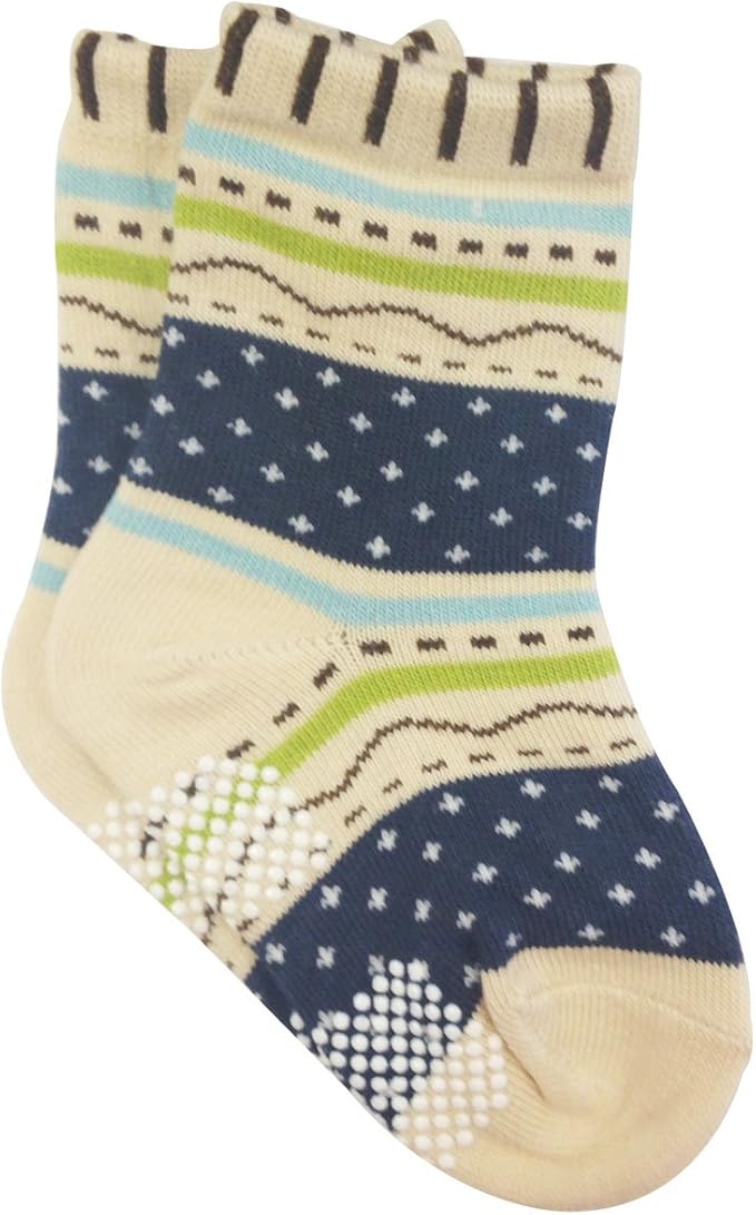 Wrapables Peek A Boo Animal Non-Skid Toddler Socks (Set of 6), Owl & Lion, Small