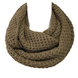 Wrapables Solid Color Warm Winter Knit Infinity Scarf, Brown_A