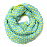 Wrapables Two Tone Warm Winter Knit Infinity Scarf, Aqua & Lime Green