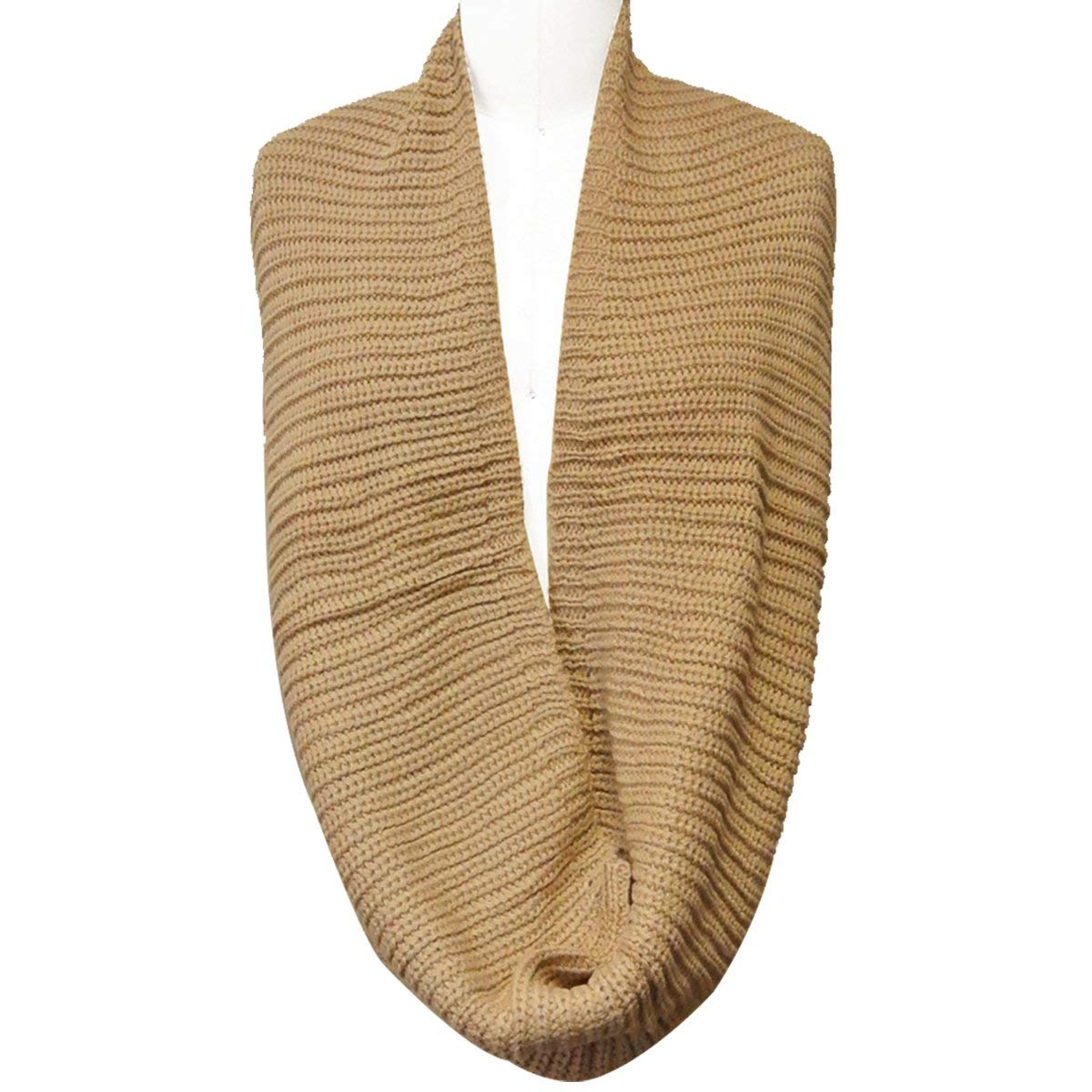 Wrapables Solid Color Warm Winter Knit Infinity Scarf, Mocha