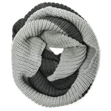 Wrapables Solid Color Warm Winter Knit Infinity Scarf, Platinum/Dark Gray