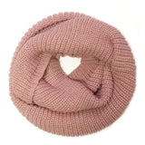 Wrapables Solid Color Warm Winter Knit Infinity Scarf, Pink