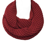 Wrapables Solid Color Warm Winter Knit Infinity Scarf, Wine_A