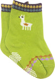 Wrapables Peek A Boo Animal Non-Skid Toddler Socks (Set of 6), Owl & Lion, Small