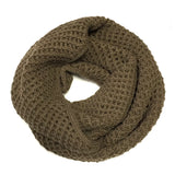 Wrapables Solid Color Warm Winter Knit Infinity Scarf, Brown_A