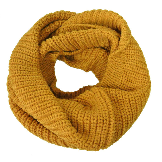 Wrapables Solid Color Warm Winter Knit Infinity Scarf, Saffron