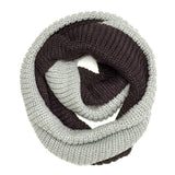 Wrapables Solid Color Warm Winter Knit Infinity Scarf, Platinum/Black Gray