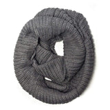 Wrapables Solid Color Warm Winter Knit Infinity Scarf, Dark Gray