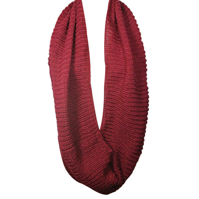 Wrapables Solid Color Warm Winter Knit Infinity Scarf, Wine