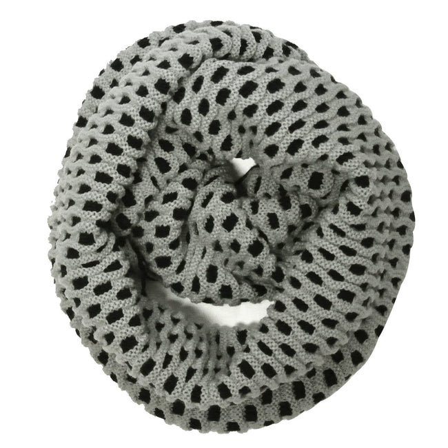 Wrapables Two Tone Warm Winter Knit Infinity Scarf, Gray & Black