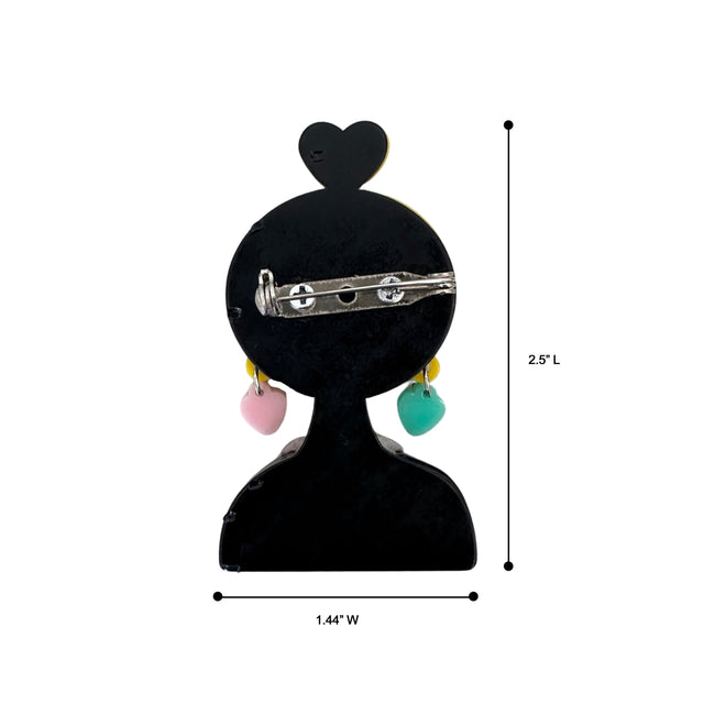 Wrapables Acrylic Fashion Brooch Pin for Sweaters, Coats, Scarves, and Bags, Hearts & Glasses