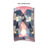 Wrapables Lightweight Sheer Silky Feeling Georgette Scarf, Pink & Lavender Geometric