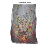 Wrapables Lightweight Sheer Silky Feeling Georgette Scarf, Blossoms on Gray