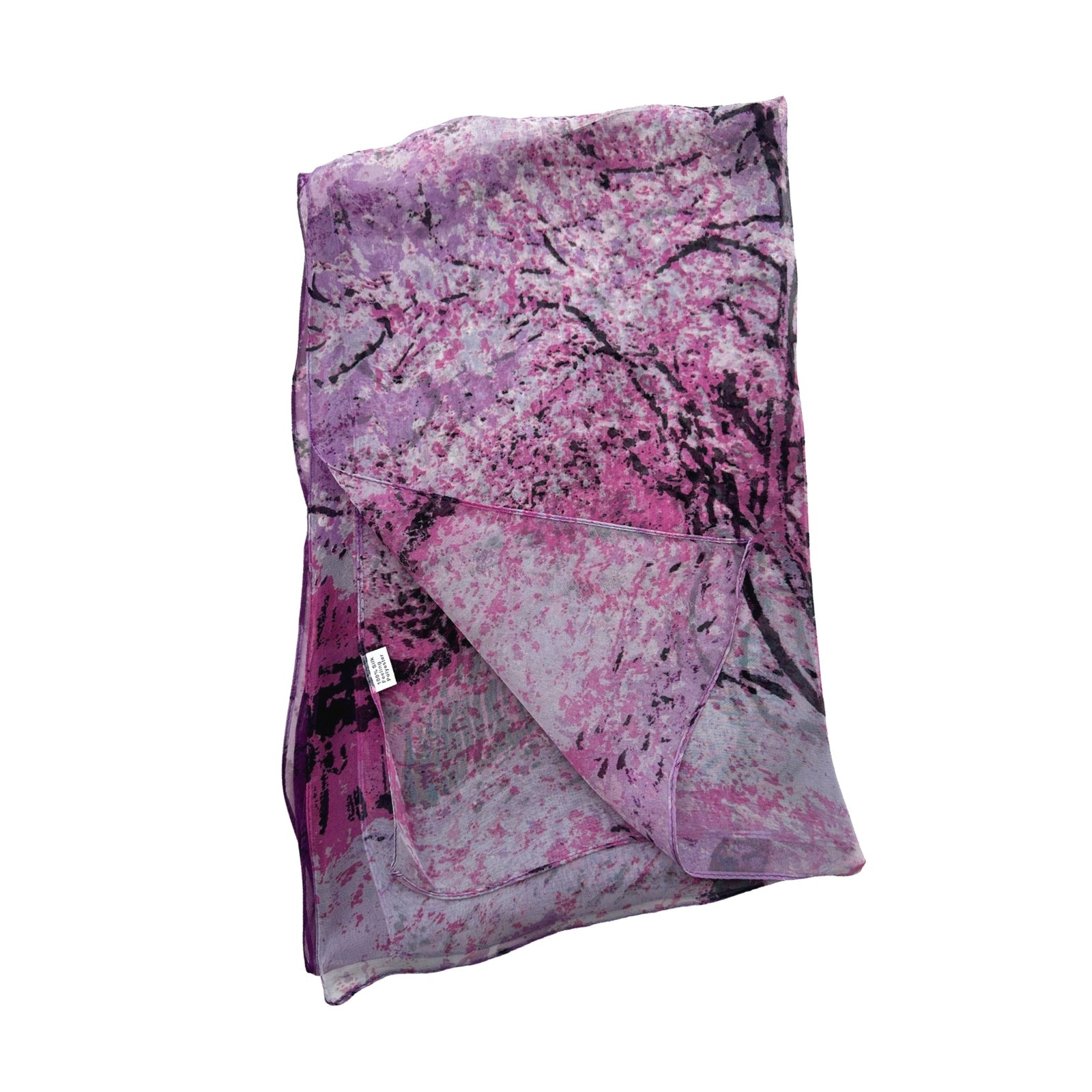 Wrapables Lightweight Sheer Silky Feeling Georgette Scarf, Peach Tree in Orchid