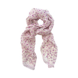 Wrapables Lightweight Sheer Silky Feeling Georgette Scarf, Florets on Lavender