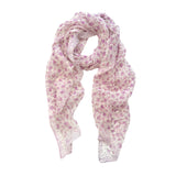 Wrapables Lightweight Sheer Silky Feeling Georgette Scarf, Florets on Lavender