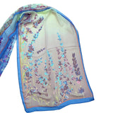 Wrapables Lightweight Sheer Silky Feeling Georgette Scarf, Violet & Blue Sprigs