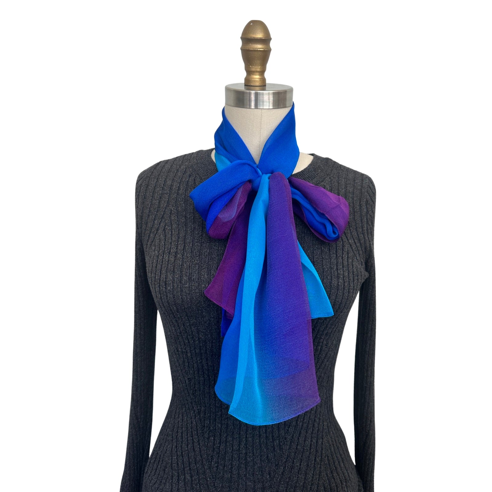 Wrapables Lightweight Sheer Solid Color Georgette Scarf, Blue & Purple