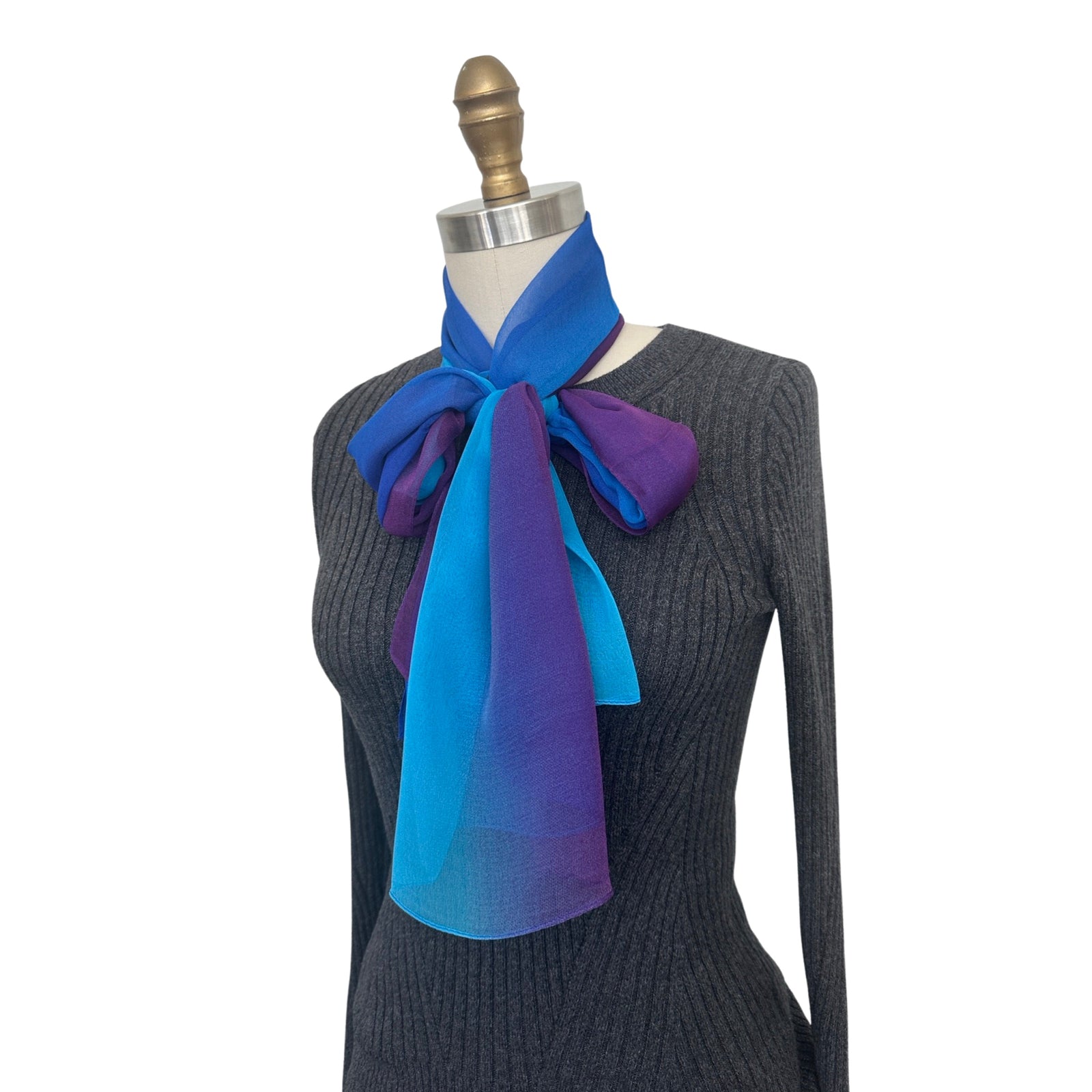 Wrapables Lightweight Sheer Solid Color Georgette Scarf, Blue & Purple