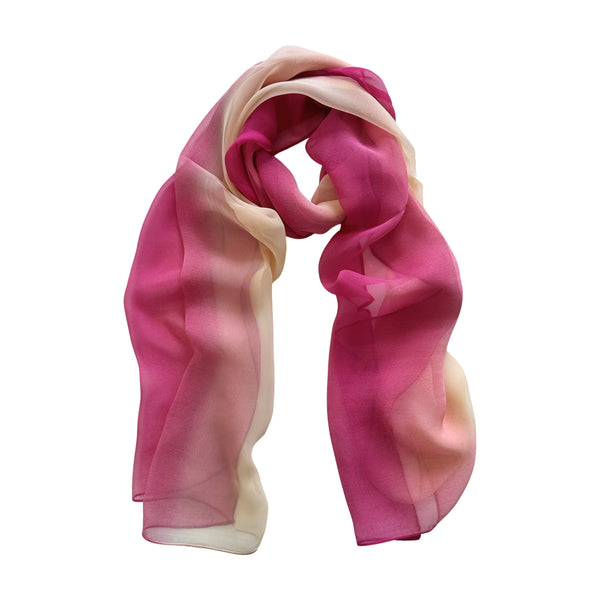 Wrapables Women's Lightweight Sheer Solid Color Georgette Scarf, Rose & Peach
