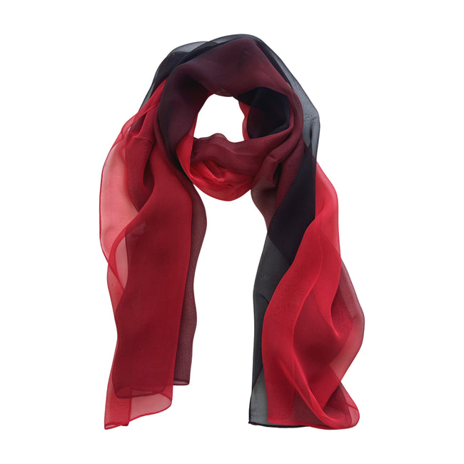 Wrapables Lightweight Sheer Solid Color Georgette Scarf, Red & Black