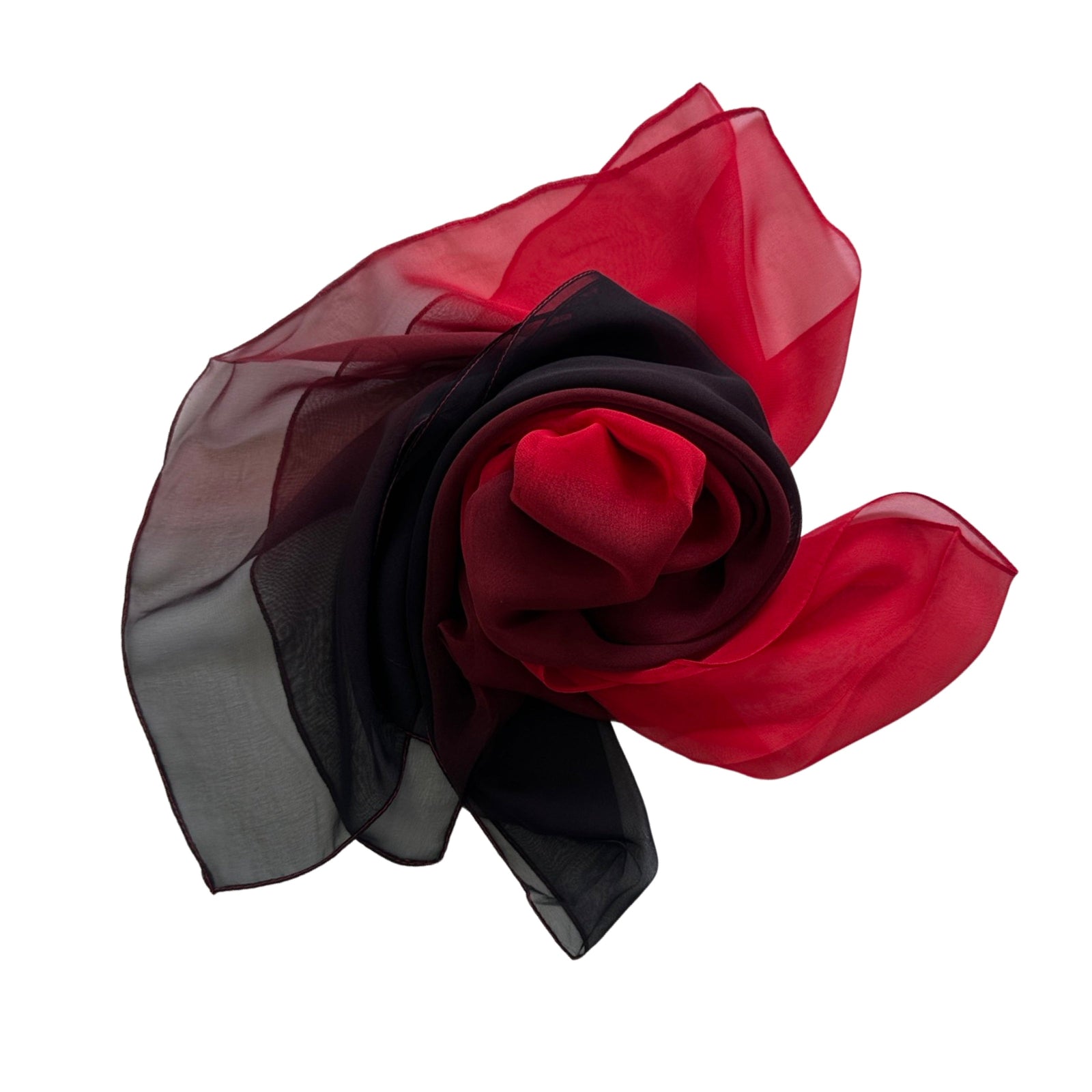 Wrapables Lightweight Sheer Solid Color Georgette Scarf, Red & Black